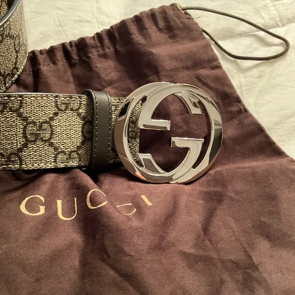 Gucci GG Supreme Unisex Leather Belt - Picture 6 of 7